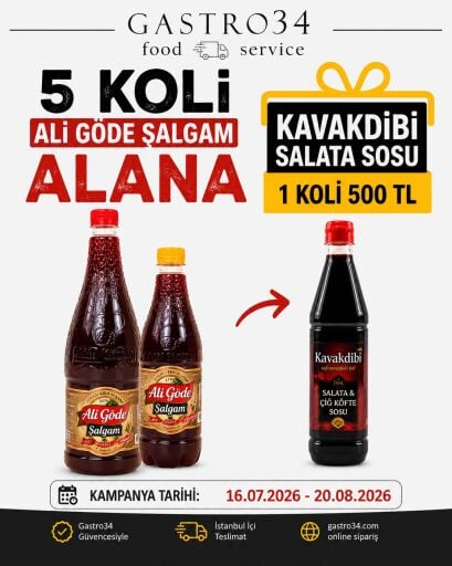5 Koli Ali Göde Şalgam'a 1 Koli (12 Adet) Kavakdib